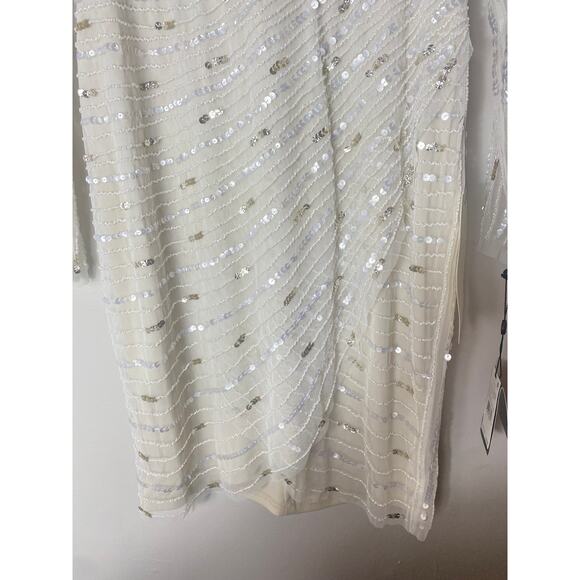NWT ADRIANNA PAPELL DRESS 6 WHITE BRIDAL WEDDING BRIDE ENGAGEMENT - Picture 8 of 16
